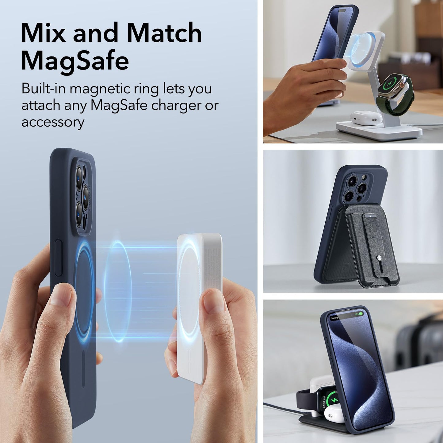 ESR for iPhone 16 Pro Max Case, Compatible with MagSafe, Shockproof Military-Grade Protection, Magnetic Phone Case for iPhone 16 Pro Max, Classic Hybrid Case (HaloLock), Clear