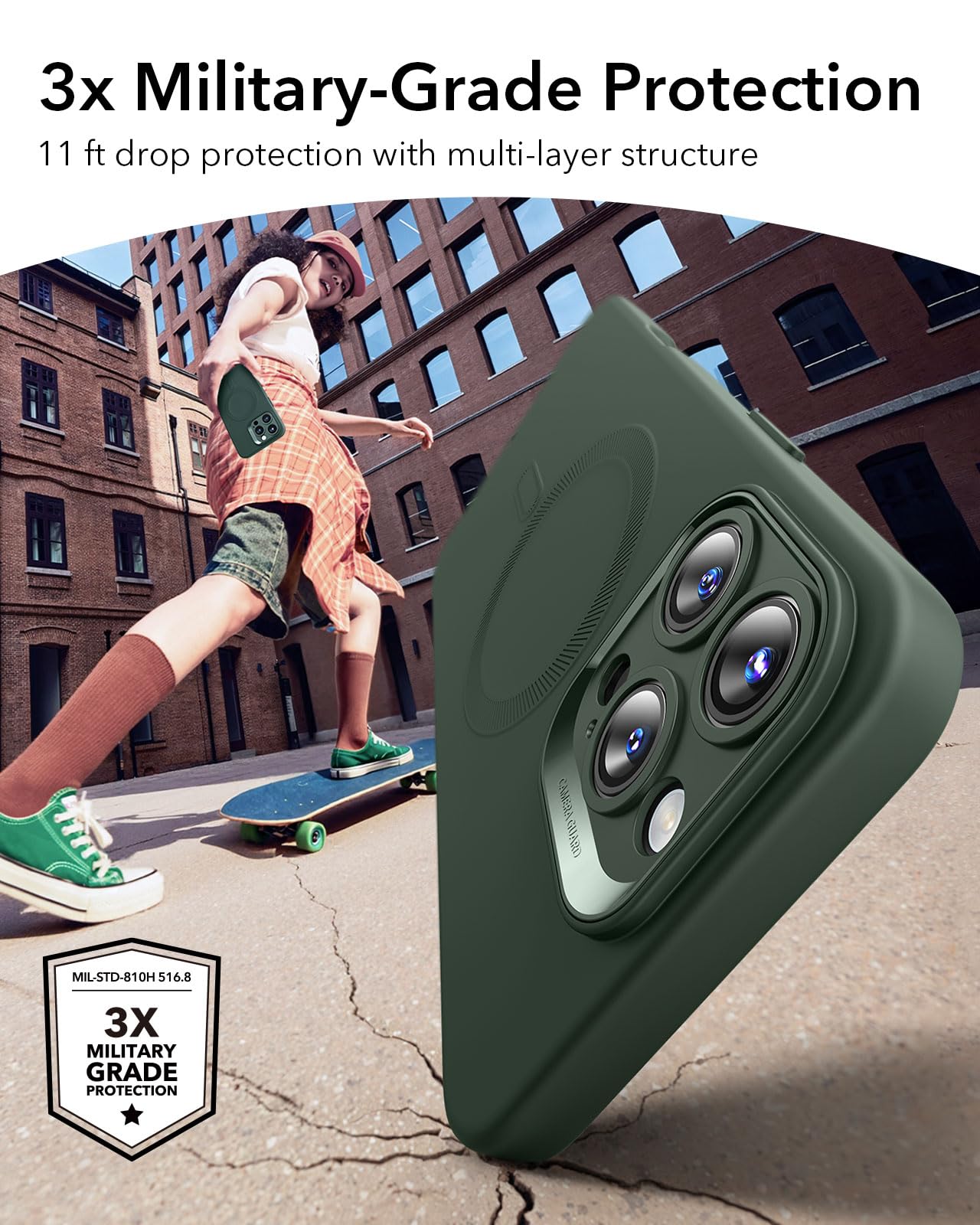 ESR for iPhone 16 Pro Max Case, Compatible with MagSafe, Shockproof Military-Grade Protection, Magnetic Phone Case for iPhone 16 Pro Max, Classic Hybrid Case (HaloLock), Clear