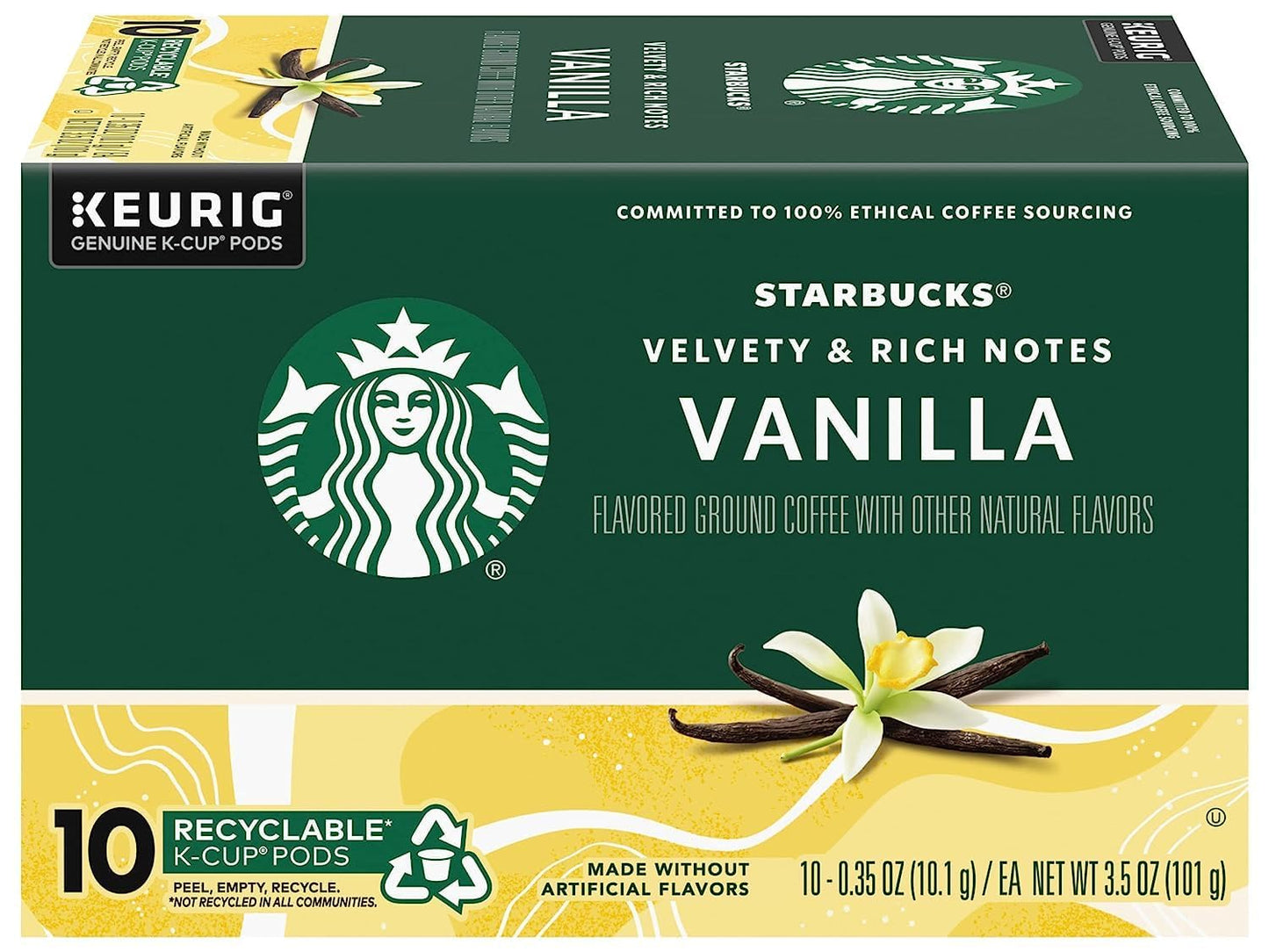 Starbucks K-Cup Coffee Pods, Naturally Flavored Coffee Variety Pack for Keurig Brewers, 100% Arabica, 1 Box (40 Pods)