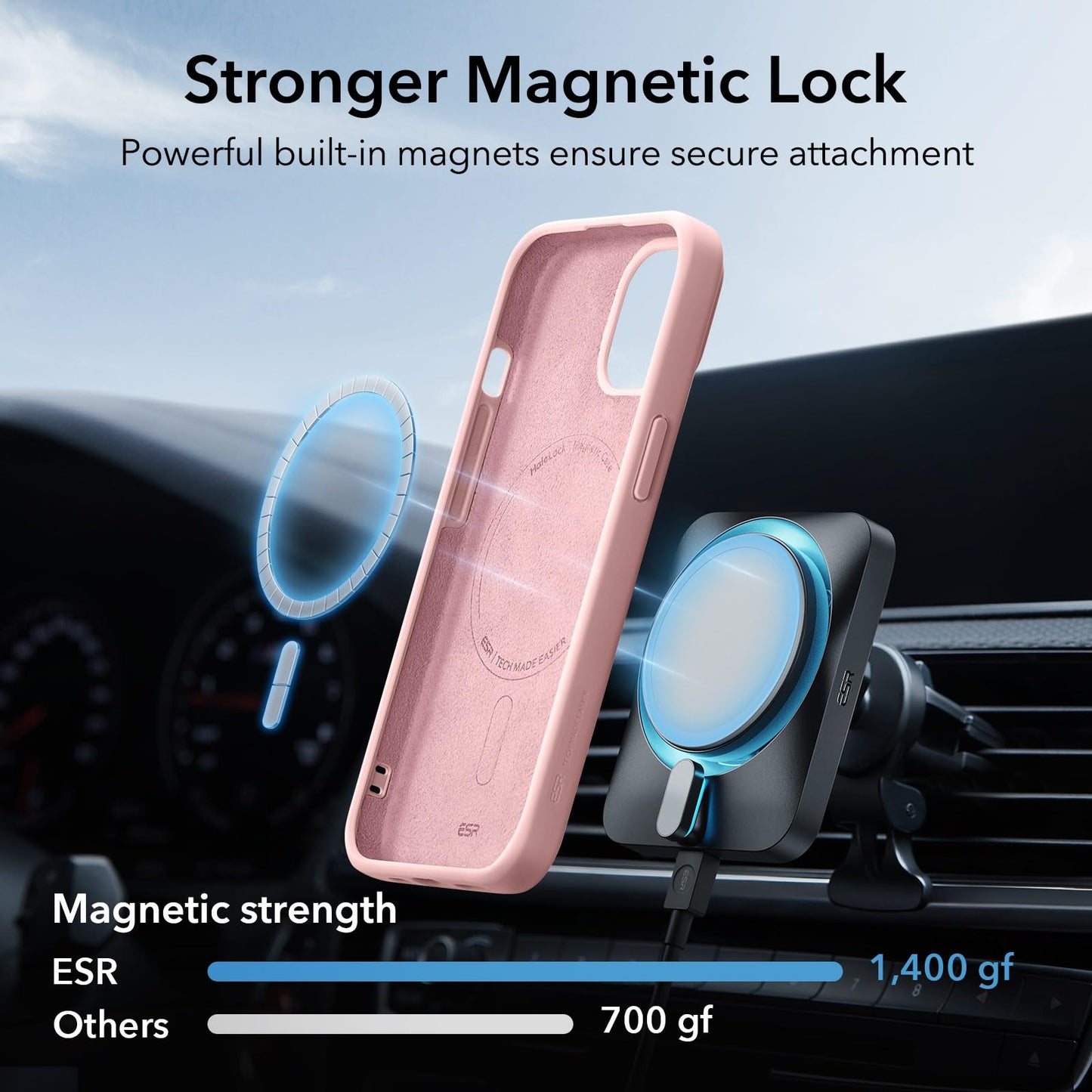 ESR for iPhone 16 Pro Max Case, Compatible with MagSafe, Shockproof Military-Grade Protection, Magnetic Phone Case for iPhone 16 Pro Max, Classic Hybrid Case (HaloLock), Clear