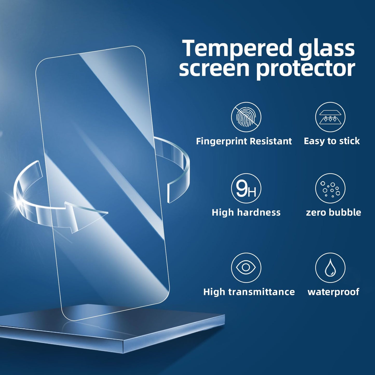 NEW'C 3 Pack Designed for iPhone 16, iPhone 15, iPhone 15 Pro (6.1 inches) Screen Protector Tempered Glass,Case Friendly Ultra Resistant