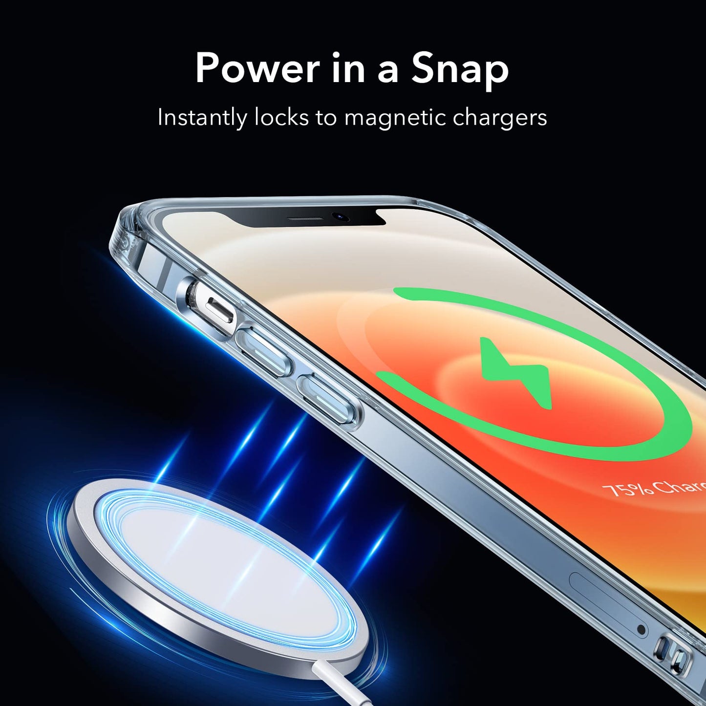 ESR for iPhone 16 Pro Max Case, Compatible with MagSafe, Shockproof Military-Grade Protection, Magnetic Phone Case for iPhone 16 Pro Max, Classic Hybrid Case (HaloLock), Clear