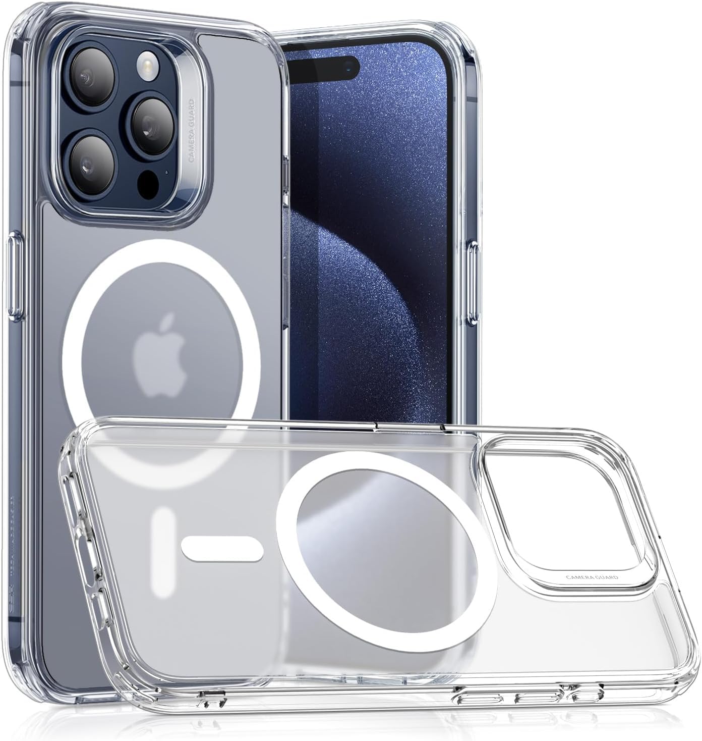 ESR for iPhone 16 Pro Max Case, Compatible with MagSafe, Shockproof Military-Grade Protection, Magnetic Phone Case for iPhone 16 Pro Max, Classic Hybrid Case (HaloLock), Clear