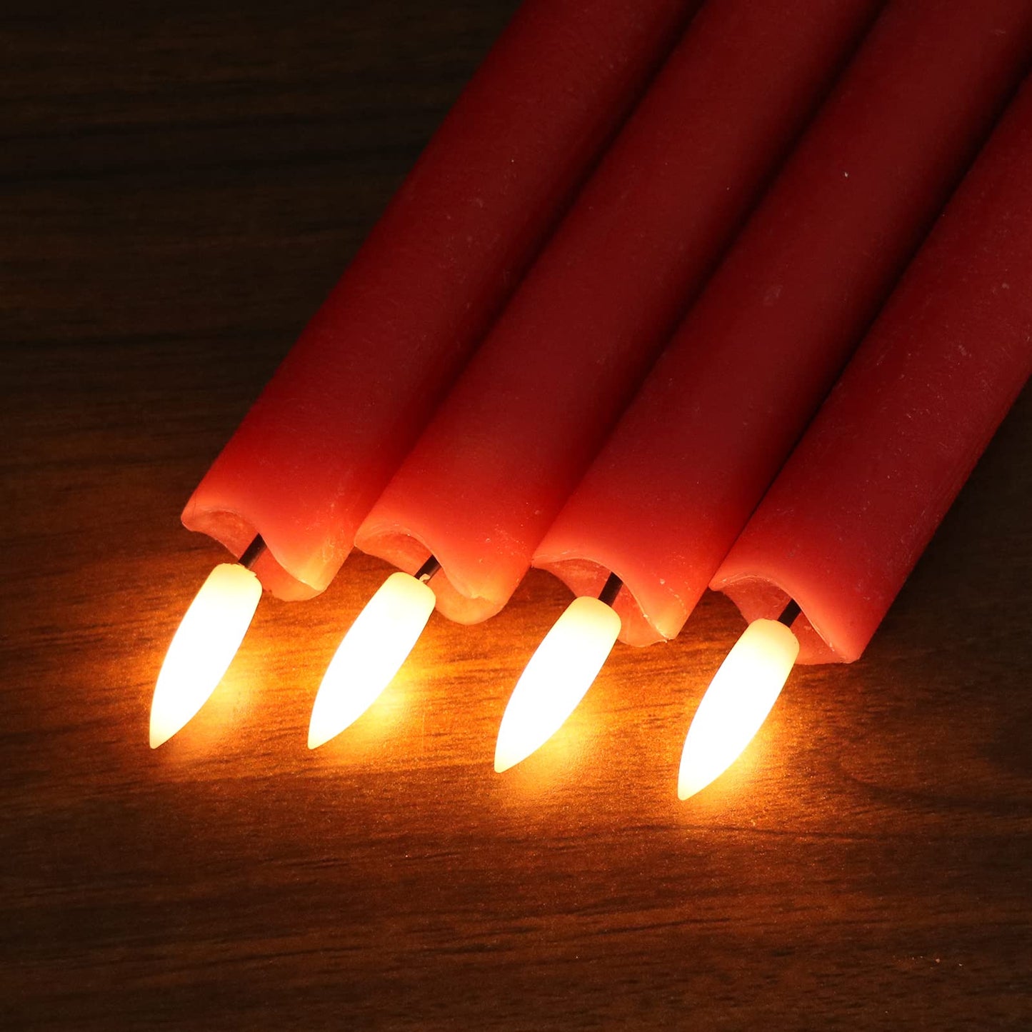 GenSwin Flameless Ivory Taper Candles Flickering with 10-Key Remote, Battery Operated Led Warm 3D Wick Light Window Candles Real Wax Pack of 6, Christmas Home Wedding Decor(0.78 X 9.64 Inch)