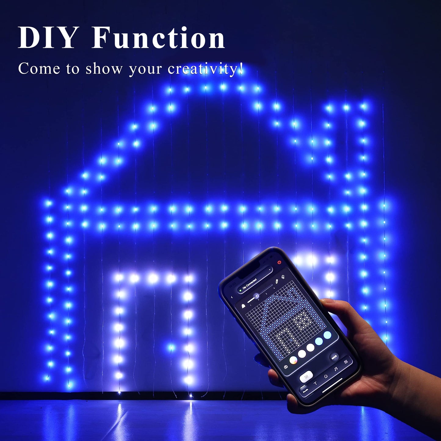 JMEXSUSS 300 LED Remote Control Christmas Curtain Lights, Plug in Fairy Curtain Lights Outdoor, Window Wall Hanging Curtain String Lights for Bedroom Backdrop Wedding Party Indoor Decor, Warm White