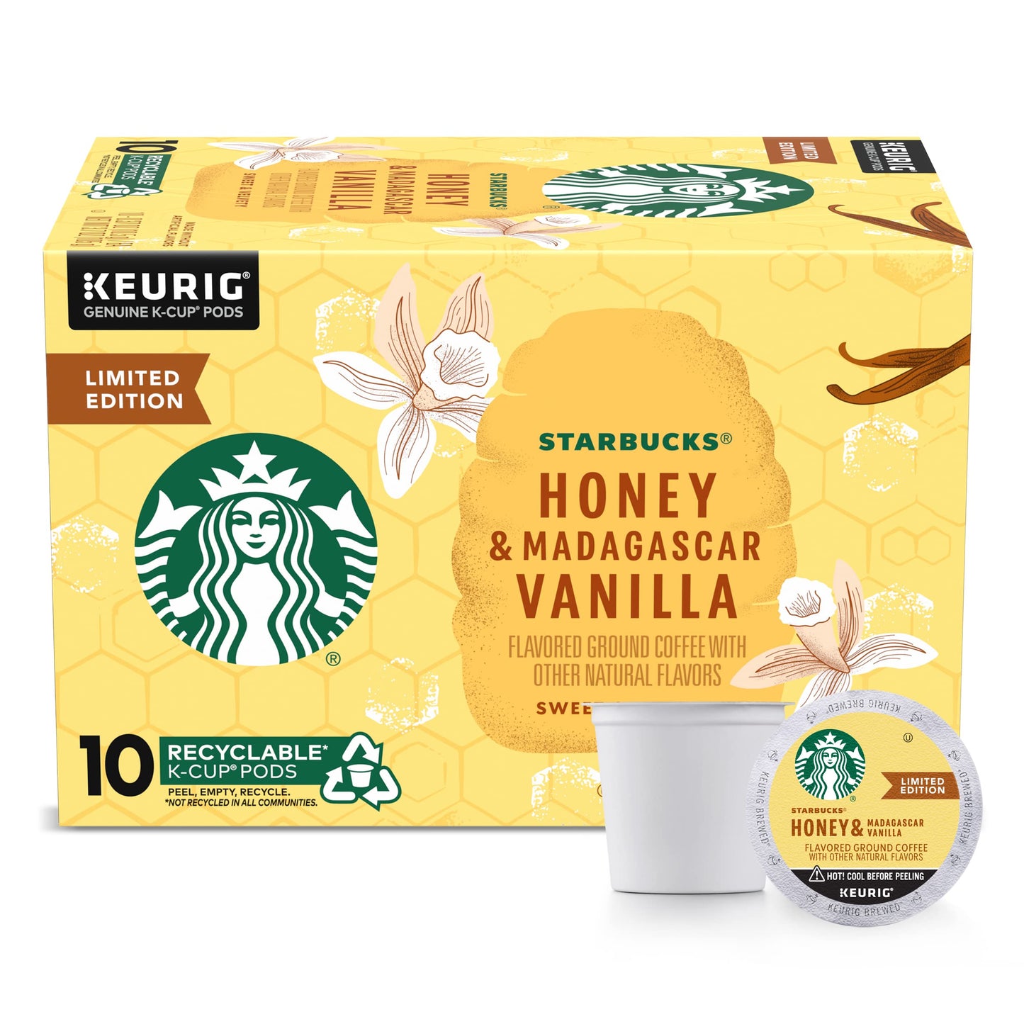 Starbucks K-Cup Coffee Pods, Naturally Flavored Coffee Variety Pack for Keurig Brewers, 100% Arabica, 1 Box (40 Pods)