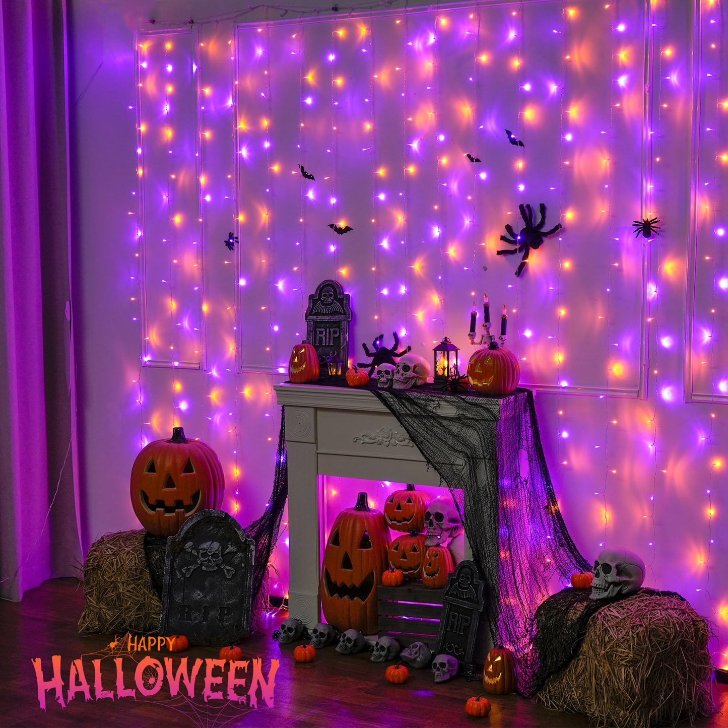 JMEXSUSS 300 LED Remote Control Christmas Curtain Lights, Plug in Fairy Curtain Lights Outdoor, Window Wall Hanging Curtain String Lights for Bedroom Backdrop Wedding Party Indoor Decor, Warm White