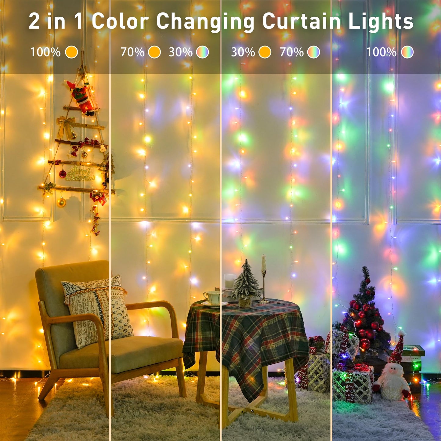 JMEXSUSS 300 LED Remote Control Christmas Curtain Lights, Plug in Fairy Curtain Lights Outdoor, Window Wall Hanging Curtain String Lights for Bedroom Backdrop Wedding Party Indoor Decor, Warm White