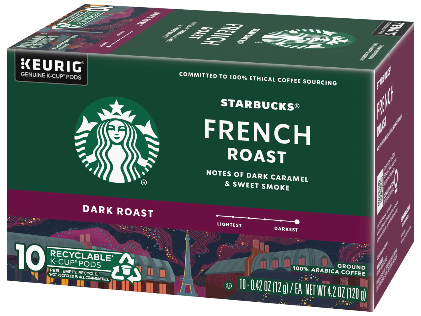 Starbucks K-Cup Coffee Pods, Naturally Flavored Coffee Variety Pack for Keurig Brewers, 100% Arabica, 1 Box (40 Pods)