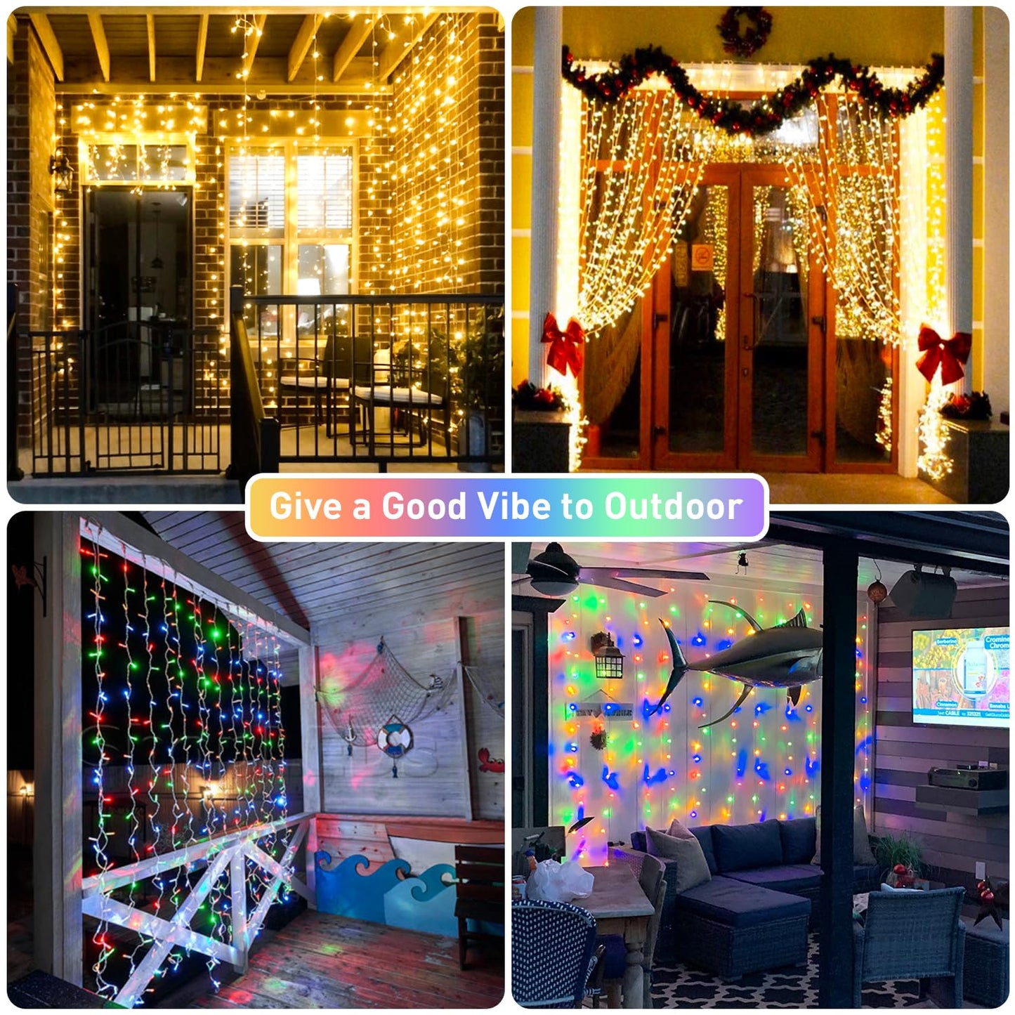 JMEXSUSS 300 LED Remote Control Christmas Curtain Lights, Plug in Fairy Curtain Lights Outdoor, Window Wall Hanging Curtain String Lights for Bedroom Backdrop Wedding Party Indoor Decor, Warm White
