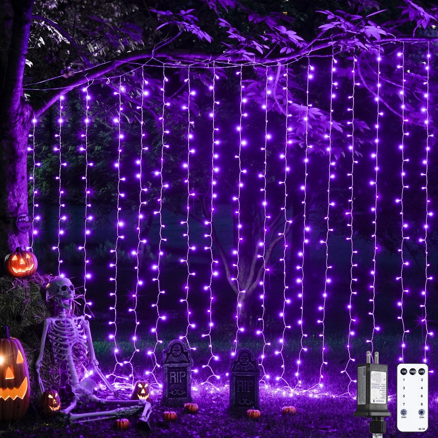 JMEXSUSS 300 LED Remote Control Christmas Curtain Lights, Plug in Fairy Curtain Lights Outdoor, Window Wall Hanging Curtain String Lights for Bedroom Backdrop Wedding Party Indoor Decor, Warm White