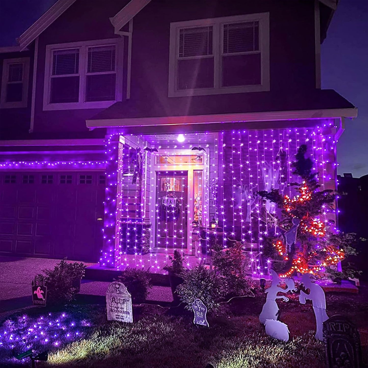 JMEXSUSS 300 LED Remote Control Christmas Curtain Lights, Plug in Fairy Curtain Lights Outdoor, Window Wall Hanging Curtain String Lights for Bedroom Backdrop Wedding Party Indoor Decor, Warm White