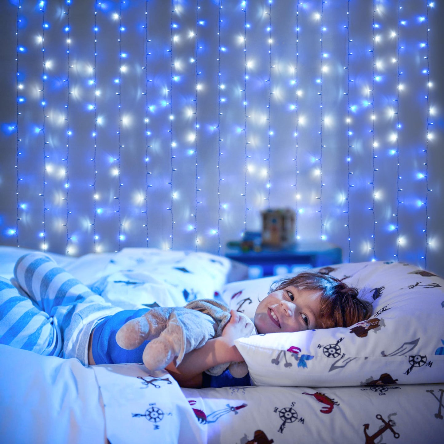 JMEXSUSS 300 LED Remote Control Christmas Curtain Lights, Plug in Fairy Curtain Lights Outdoor, Window Wall Hanging Curtain String Lights for Bedroom Backdrop Wedding Party Indoor Decor, Warm White