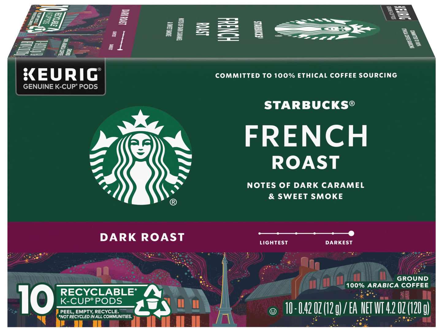Starbucks K-Cup Coffee Pods, Naturally Flavored Coffee Variety Pack for Keurig Brewers, 100% Arabica, 1 Box (40 Pods)
