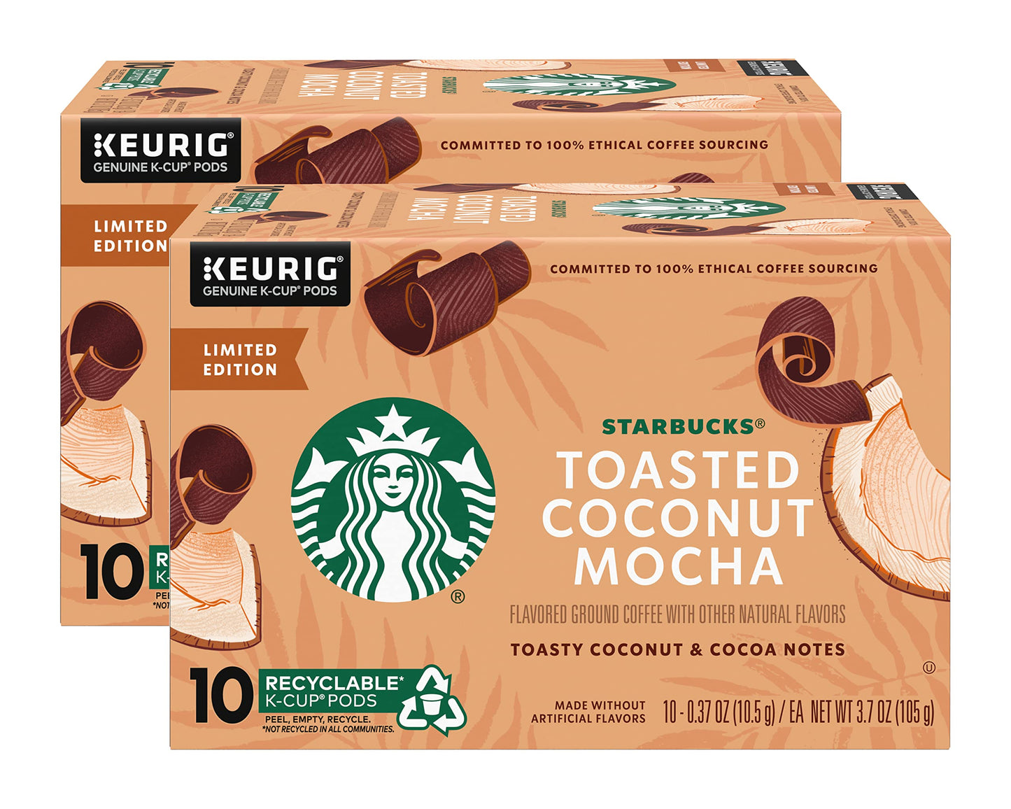 Starbucks K-Cup Coffee Pods, Naturally Flavored Coffee Variety Pack for Keurig Brewers, 100% Arabica, 1 Box (40 Pods)
