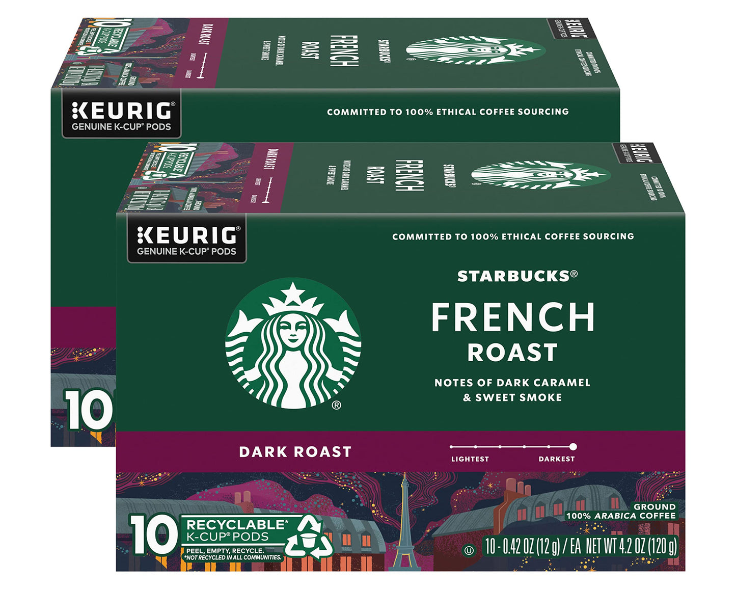 Starbucks K-Cup Coffee Pods, Naturally Flavored Coffee Variety Pack for Keurig Brewers, 100% Arabica, 1 Box (40 Pods)