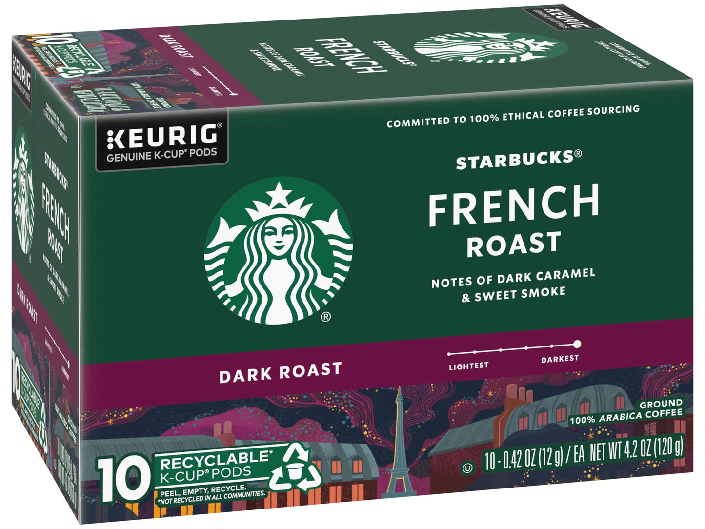 Starbucks K-Cup Coffee Pods, Naturally Flavored Coffee Variety Pack for Keurig Brewers, 100% Arabica, 1 Box (40 Pods)