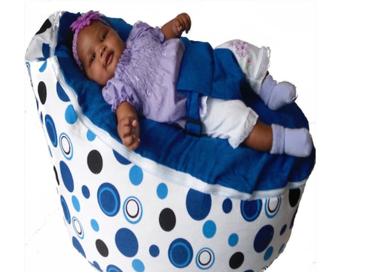 Blue Berry Soda Pop Baby Bean Bag Chair - The Most Comfortable Portable Sleeping Setup Ever!