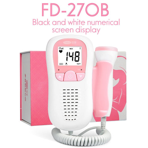 Image of Fetal Doppler Ultrasound Baby Heartbeat Detector Home Pregnant Doppler Baby Heart Rate Monitor Pocket Doppler monitor 3.0M