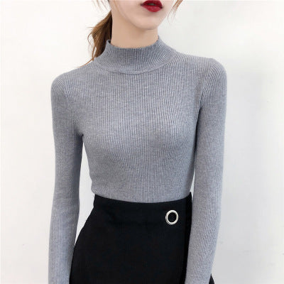 Sportswear High Collar Sweater Knit Pants Suit Casual Women's Two-Piece Suit