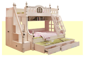 Image of American design white children's bed 1.2 m bed bunk bed girl children's furniture bed