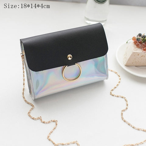 Image of Women Serpentine Messenger Bag Small Square Shoulder Bags PU Leather Snake Print Chain Crossbody Bags For Women 2020 Summer