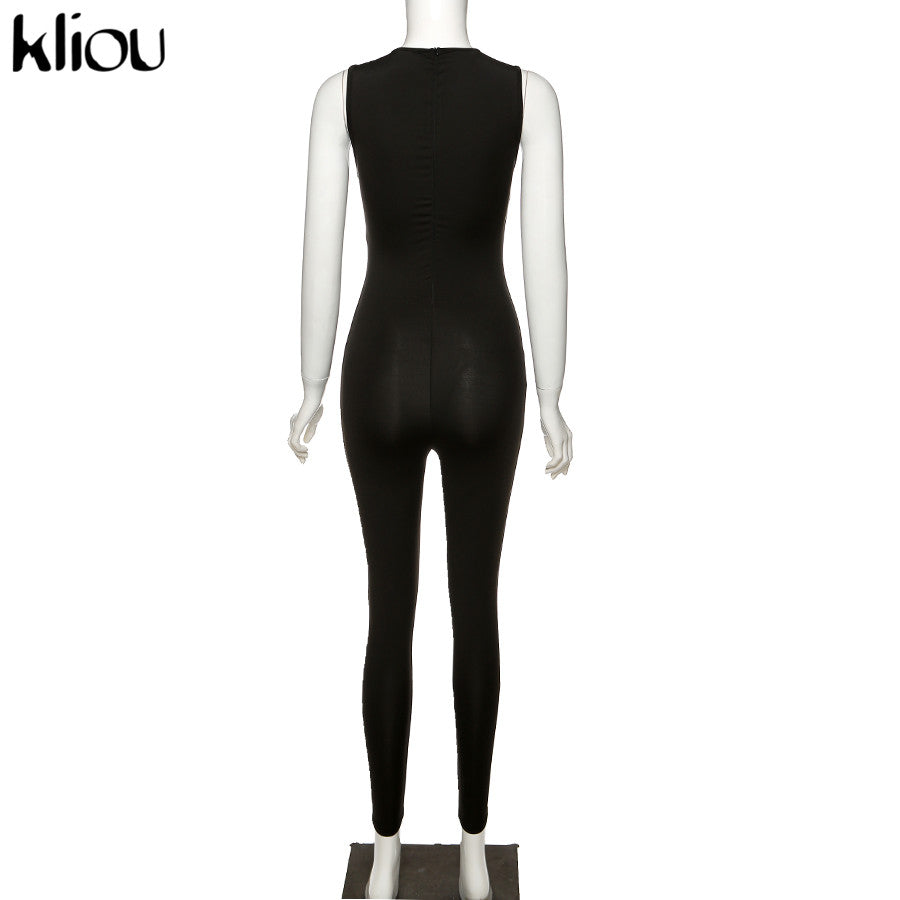Simenual ribbed Casual Zipper V Neck Rompers Women Jumpsuit Workout Sporty Short Sleeve Skinny Biker Shorts Playsuits Fashion