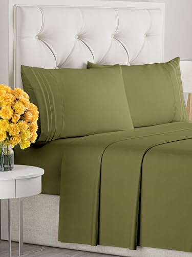 Queen Size 4 Piece Sheet Set - Comfy Breathable & Cooling Sheets - Hotel Luxury Bed Sheets for Women & Men - Deep Pockets, Easy-Fit, Extra Soft & Wrinkle Free Sheets - White Oeko-Tex Bed Sheet Set