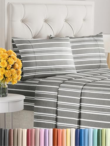 Queen Size 4 Piece Sheet Set - Comfy Breathable & Cooling Sheets - Hotel Luxury Bed Sheets for Women & Men - Deep Pockets, Easy-Fit, Extra Soft & Wrinkle Free Sheets - White Oeko-Tex Bed Sheet Set