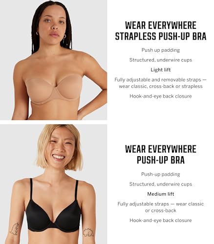 Victoria's Secret Women's Pink Wear Everywhere Push Up Bra, Bras for Women (32A-40DDD)