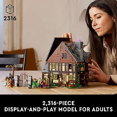 LEGO Ideas Disney Hocus Pocus: The Sanderson Sisters' Cottage Collectible Building Set, Idea for Adults & Fans of Disney Movie Hocus Pocus, Includes Sanderson Sister Minifigures, 21341
