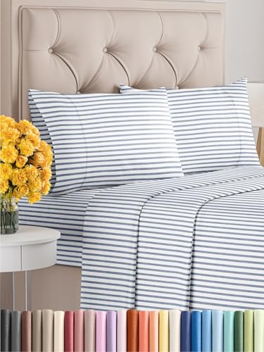 Queen Size 4 Piece Sheet Set - Comfy Breathable & Cooling Sheets - Hotel Luxury Bed Sheets for Women & Men - Deep Pockets, Easy-Fit, Extra Soft & Wrinkle Free Sheets - White Oeko-Tex Bed Sheet Set