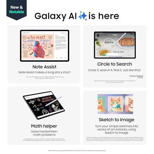 SAMSUNG Galaxy Tab S10+ Plus 12.4” 256GB, Android Tablet, Circle to Search, Sketch to Image, Durability, Long Battery Life, AMOLED 2X Screen, S Pen Included, US Version, 2024, Moonstone Gray