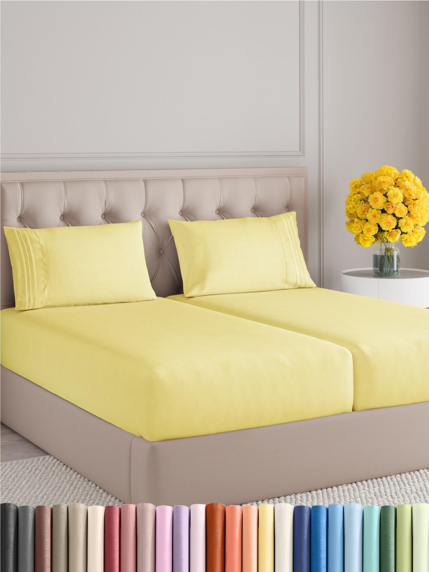 Queen Size 4 Piece Sheet Set - Comfy Breathable & Cooling Sheets - Hotel Luxury Bed Sheets for Women & Men - Deep Pockets, Easy-Fit, Extra Soft & Wrinkle Free Sheets - White Oeko-Tex Bed Sheet Set