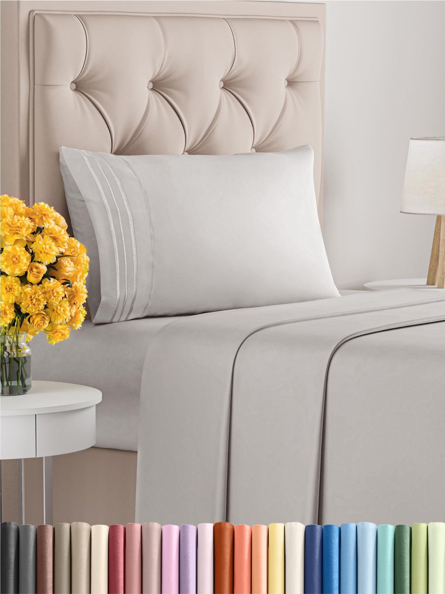 Queen Size 4 Piece Sheet Set - Comfy Breathable & Cooling Sheets - Hotel Luxury Bed Sheets for Women & Men - Deep Pockets, Easy-Fit, Extra Soft & Wrinkle Free Sheets - White Oeko-Tex Bed Sheet Set