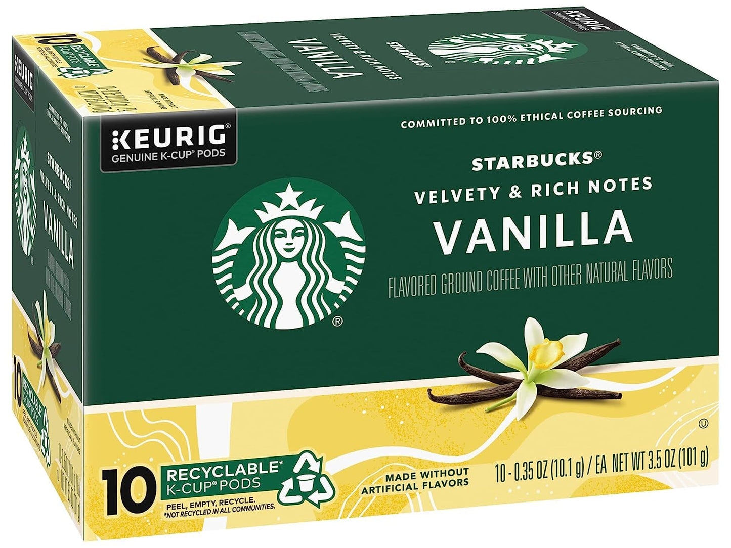 Starbucks K-Cup Coffee Pods, Naturally Flavored Coffee Variety Pack for Keurig Brewers, 100% Arabica, 1 Box (40 Pods)