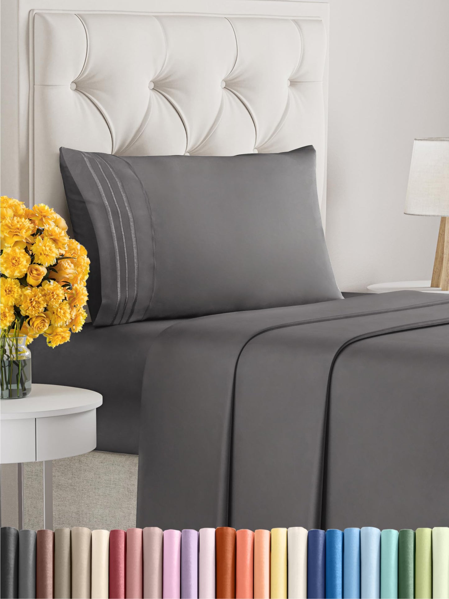 Queen Size 4 Piece Sheet Set - Comfy Breathable & Cooling Sheets - Hotel Luxury Bed Sheets for Women & Men - Deep Pockets, Easy-Fit, Extra Soft & Wrinkle Free Sheets - White Oeko-Tex Bed Sheet Set