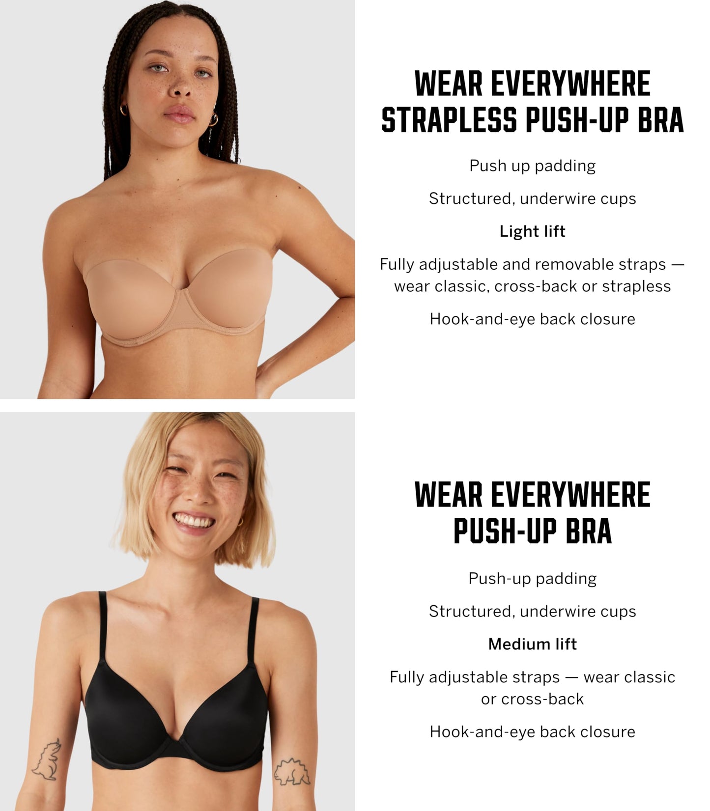 Victoria's Secret Women's Pink Wear Everywhere Push Up Bra, Bras for Women (32A-40DDD)
