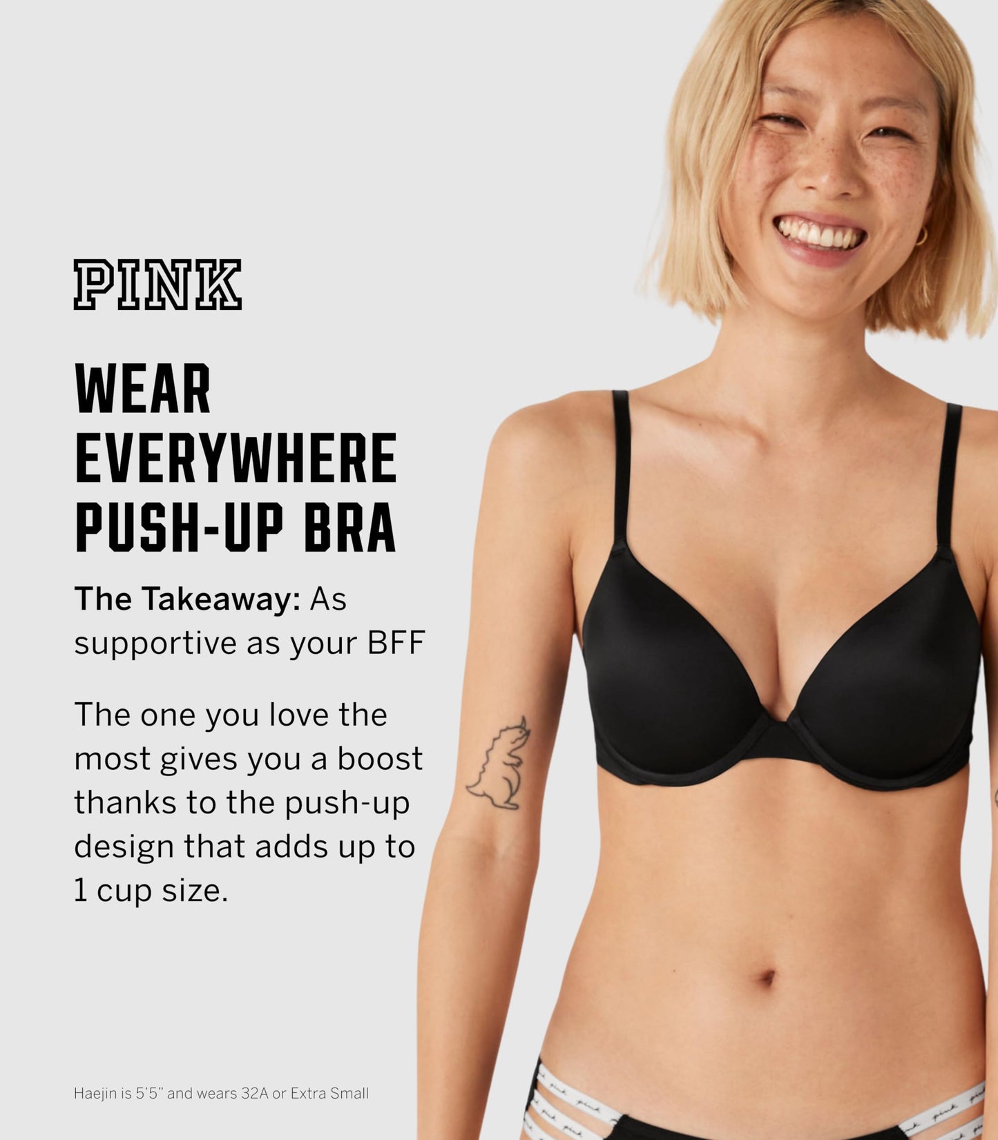 Victoria's Secret Women's Pink Wear Everywhere Push Up Bra, Bras for Women (32A-40DDD)