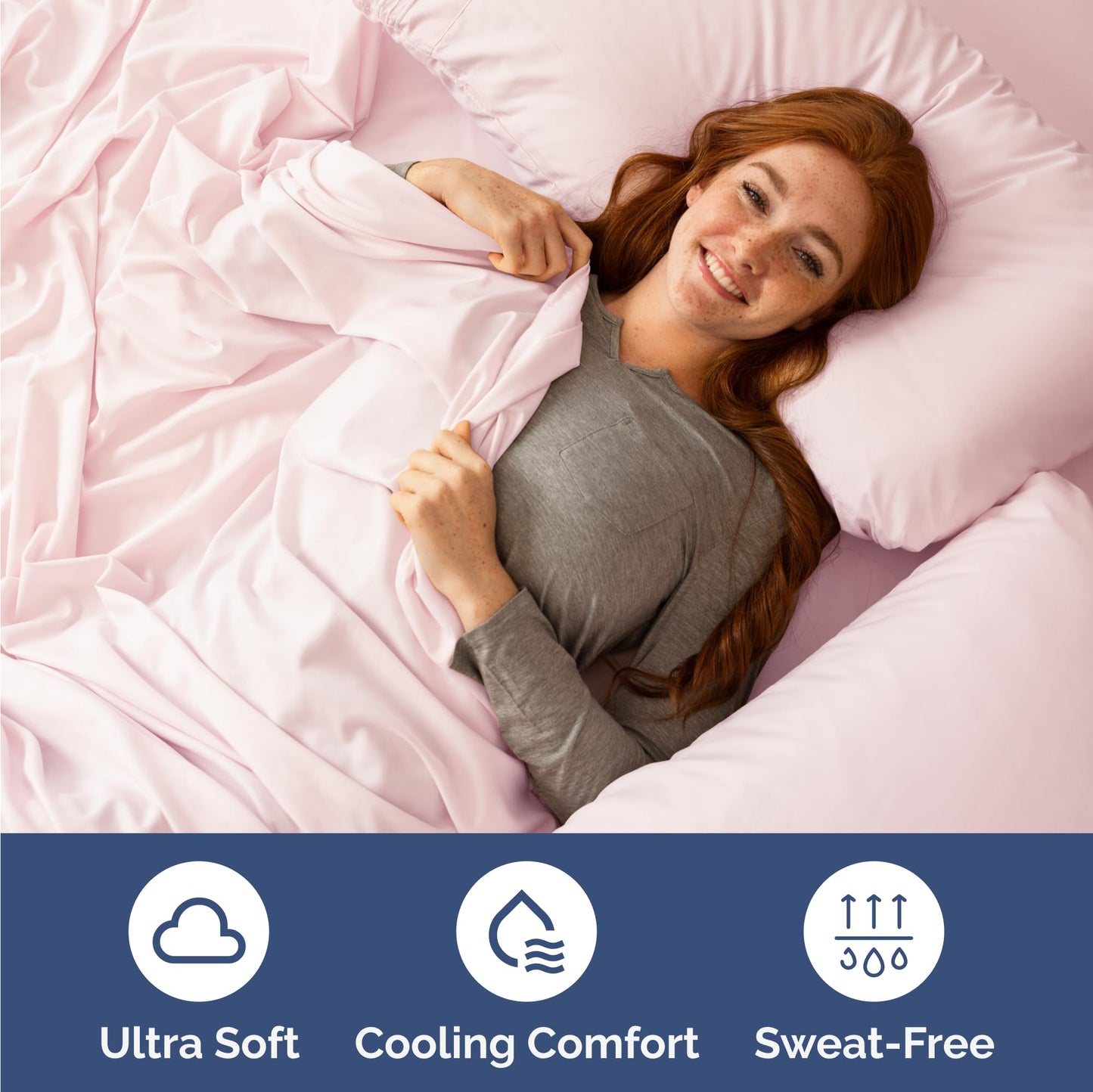 Queen Size 4 Piece Sheet Set - Comfy Breathable & Cooling Sheets - Hotel Luxury Bed Sheets for Women & Men - Deep Pockets, Easy-Fit, Extra Soft & Wrinkle Free Sheets - White Oeko-Tex Bed Sheet Set