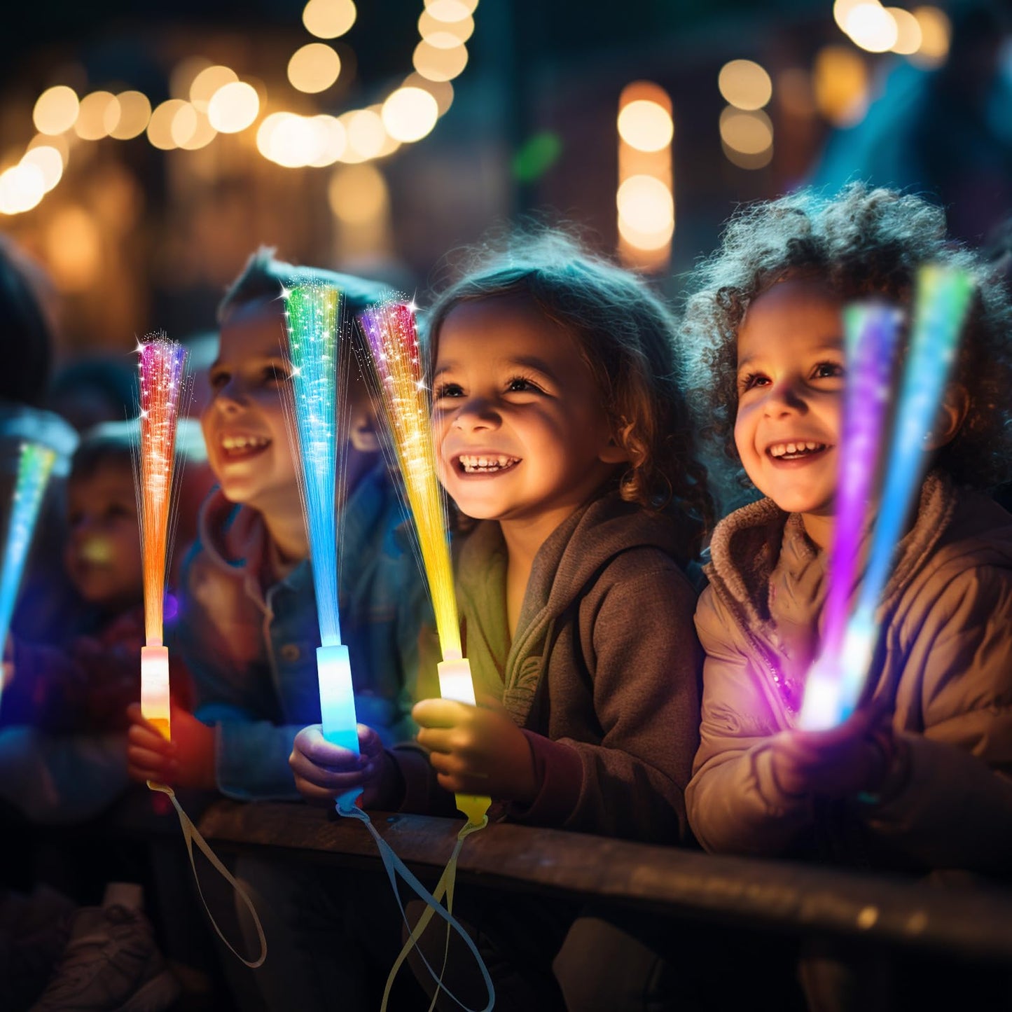 SHQDD28 PCS Glow Fiber Wands Sticks,LED Light Wands,Glow in the Dark Party Supplies,Fiber Optic Wands,LED Flashing Sticks,Fiber Optic Light Wand Stick for Party,Wedding,Halloween,New Year Party Favors