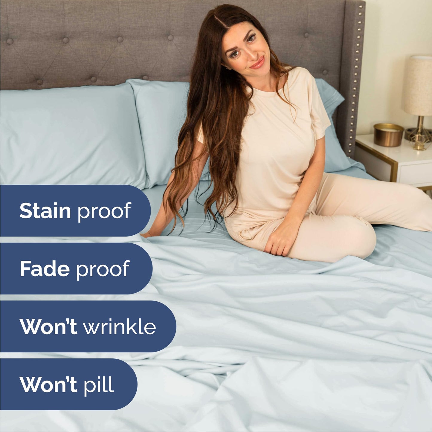 Queen Size 4 Piece Sheet Set - Comfy Breathable & Cooling Sheets - Hotel Luxury Bed Sheets for Women & Men - Deep Pockets, Easy-Fit, Extra Soft & Wrinkle Free Sheets - White Oeko-Tex Bed Sheet Set