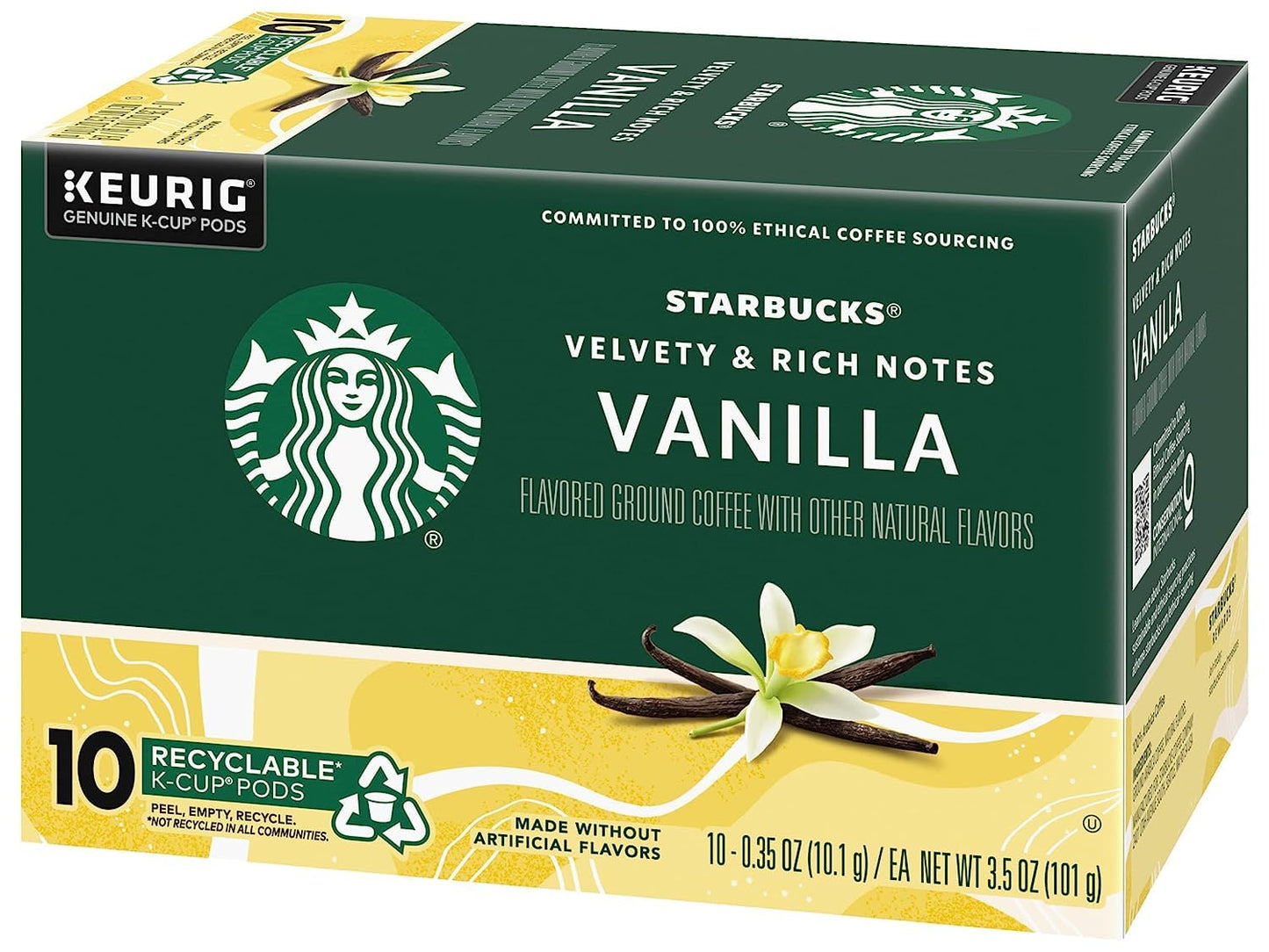 Starbucks K-Cup Coffee Pods, Naturally Flavored Coffee Variety Pack for Keurig Brewers, 100% Arabica, 1 Box (40 Pods)