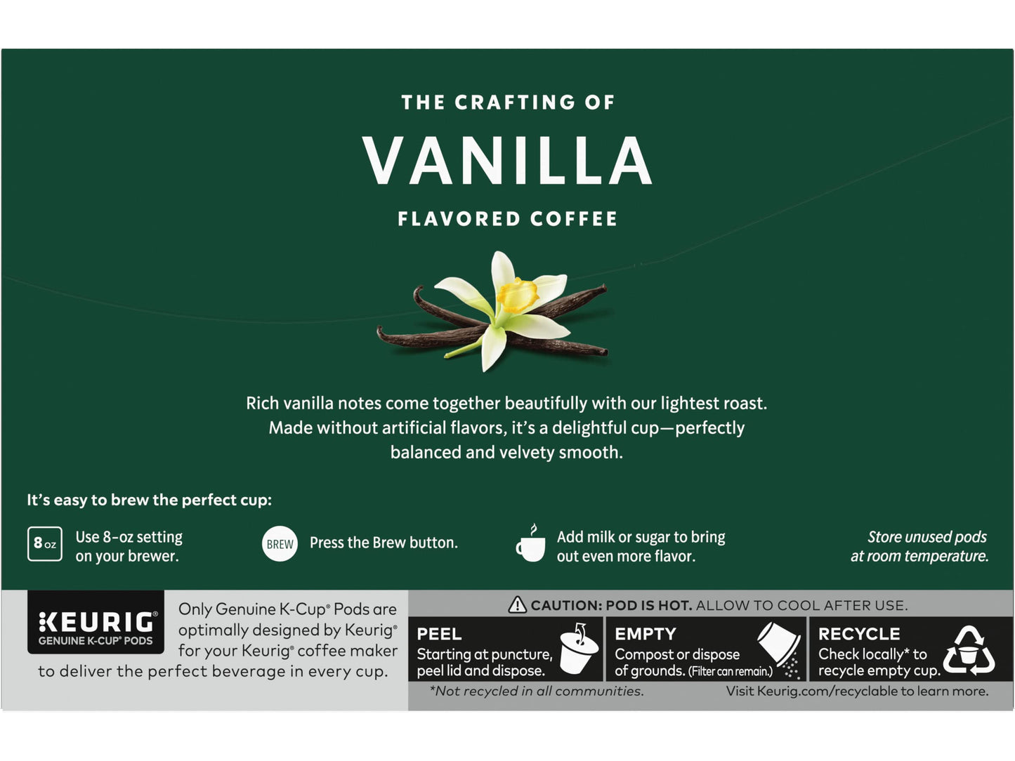 Starbucks K-Cup Coffee Pods, Naturally Flavored Coffee Variety Pack for Keurig Brewers, 100% Arabica, 1 Box (40 Pods)