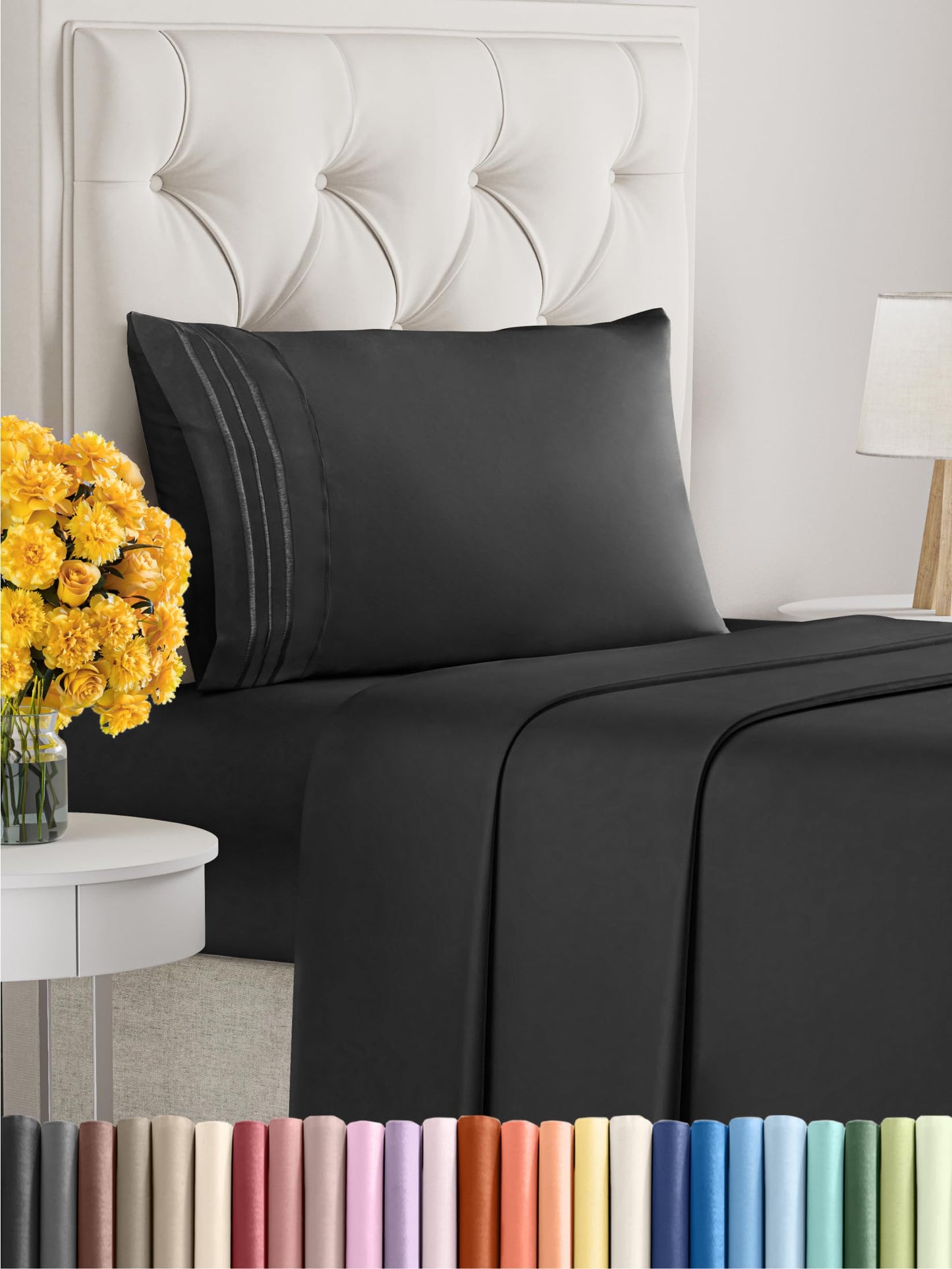 Queen Size 4 Piece Sheet Set - Comfy Breathable & Cooling Sheets - Hotel Luxury Bed Sheets for Women & Men - Deep Pockets, Easy-Fit, Extra Soft & Wrinkle Free Sheets - White Oeko-Tex Bed Sheet Set