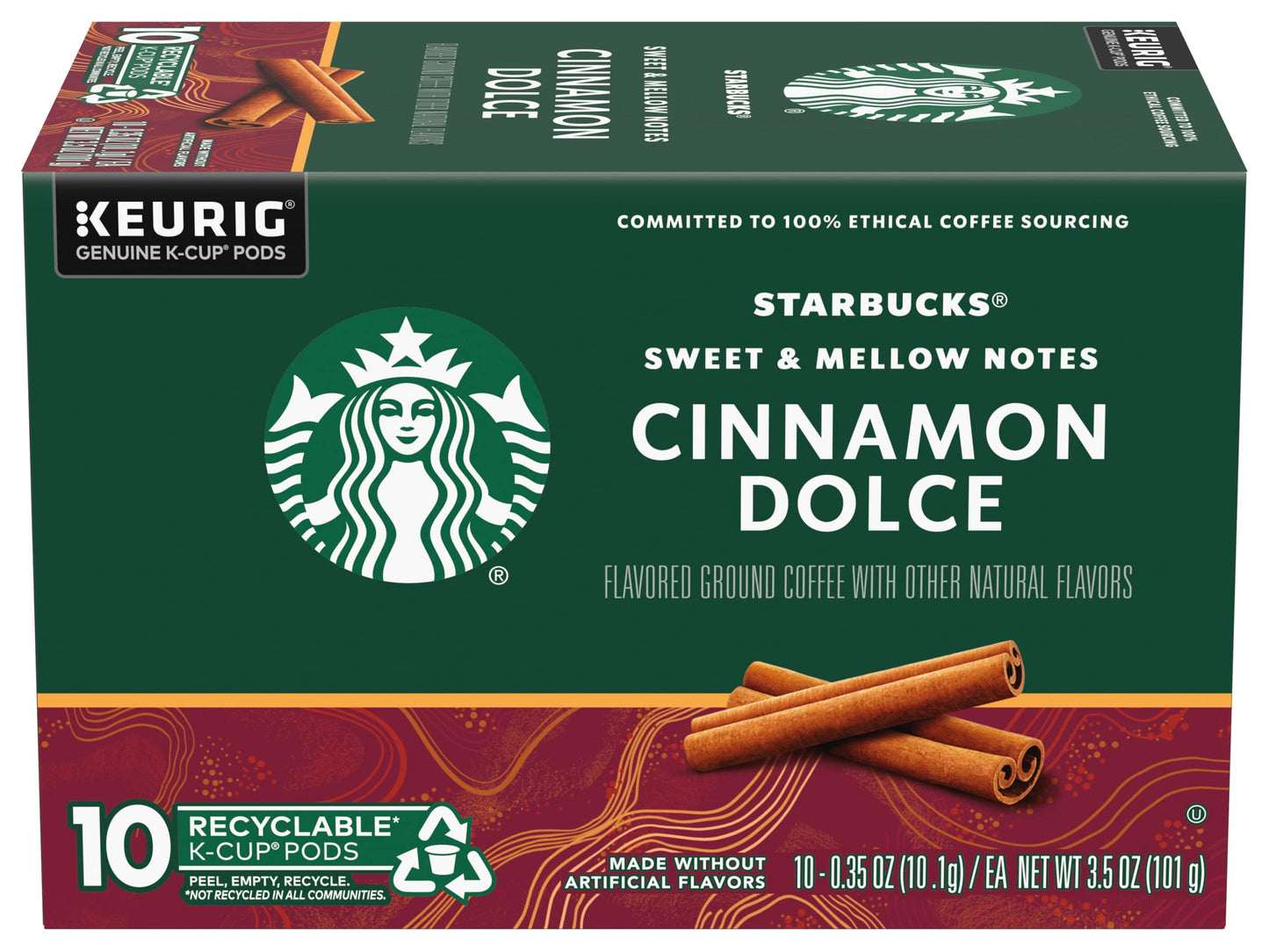 Starbucks K-Cup Coffee Pods, Naturally Flavored Coffee Variety Pack for Keurig Brewers, 100% Arabica, 1 Box (40 Pods)
