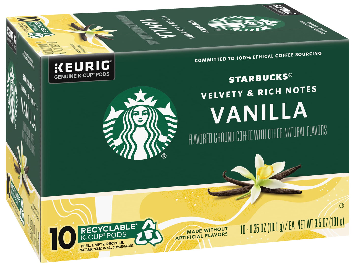 Starbucks K-Cup Coffee Pods, Naturally Flavored Coffee Variety Pack for Keurig Brewers, 100% Arabica, 1 Box (40 Pods)