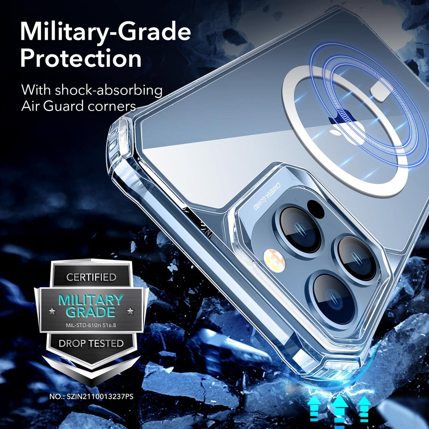 ESR for iPhone 16 Pro Max Case, Compatible with MagSafe, Shockproof Military-Grade Protection, Magnetic Phone Case for iPhone 16 Pro Max, Classic Hybrid Case (HaloLock), Clear