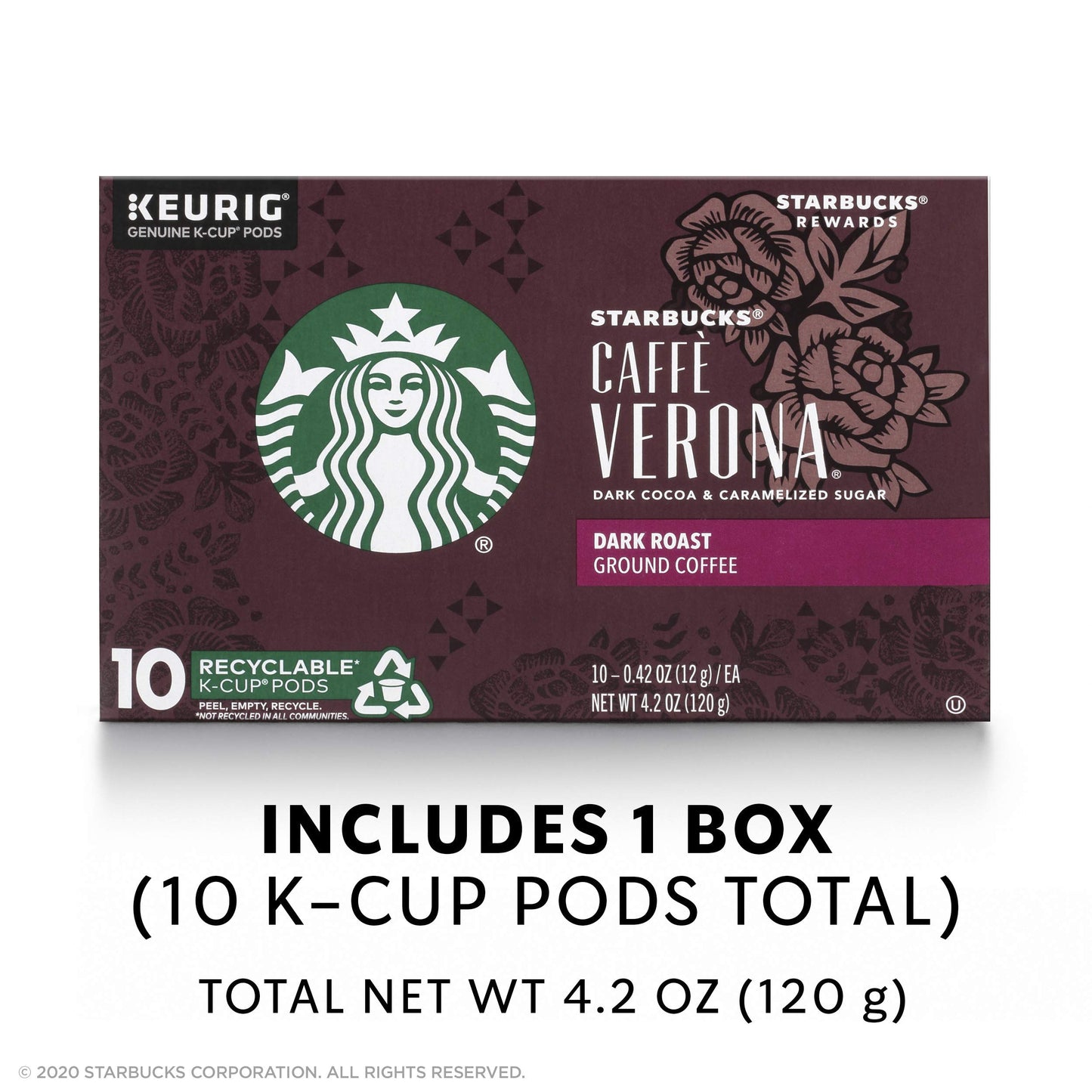 Starbucks K-Cup Coffee Pods, Naturally Flavored Coffee Variety Pack for Keurig Brewers, 100% Arabica, 1 Box (40 Pods)