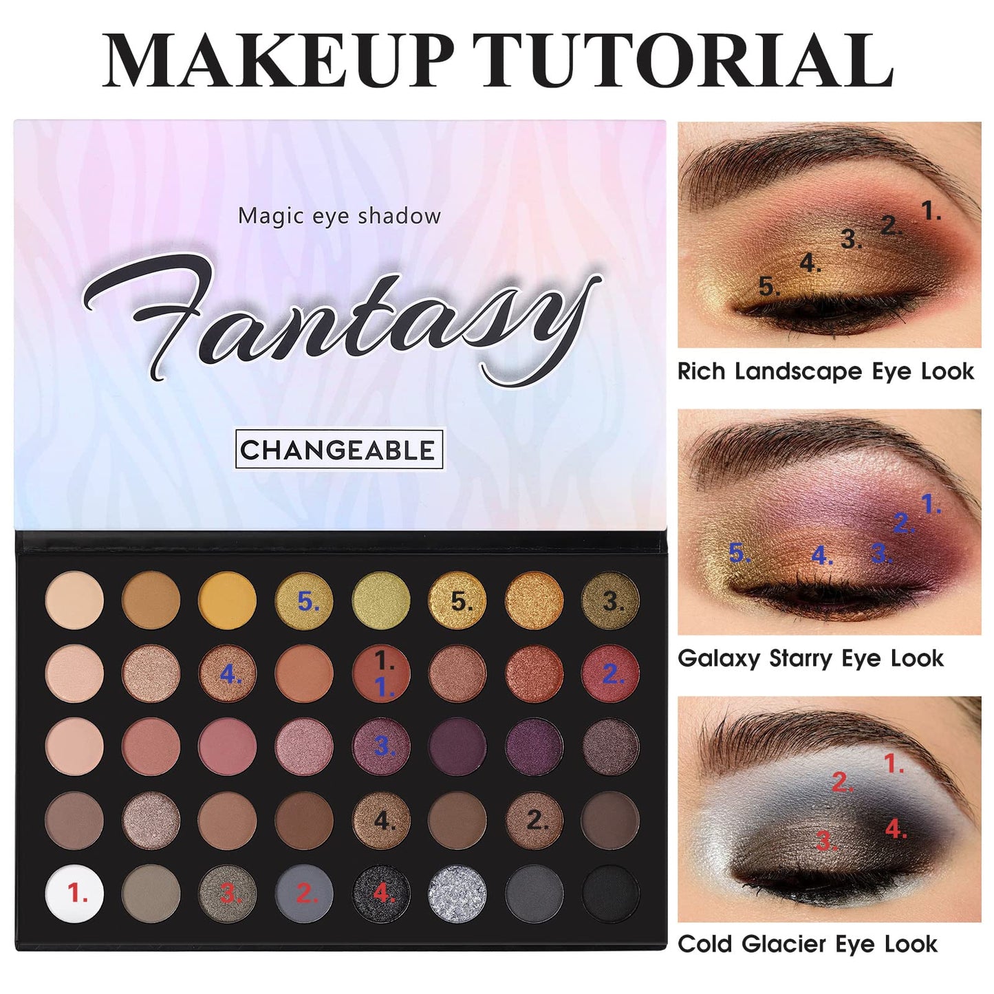 Highly Pigmented Eye Makeup Palette, Matte Shimmer Metallic Eyeshadow Pallet Long Lasting Blendable Natural Colors Make Up Eye Shadows Cosmetics Gift Kit